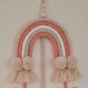 Macrame Wall Hanging Tapestry Art with Rainbow Design