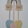 Macrame Wall Hanging Tapestry Art with Rainbow Design