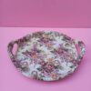 Durable Melamine Serving Tray - Rectangular Floral Pink Casual Tray