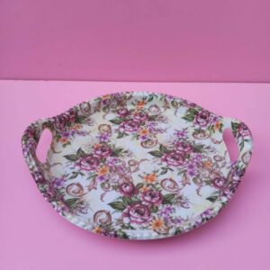 Durable Melamine Serving Tray – Rectangular Floral Pink Casual Tray