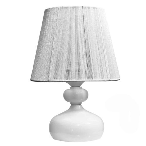 Classic Urn-Shaped Metal Table Lamp – Handcrafted Fabric Shade Light