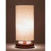 Minimalist Cylindrical Wooden Table Lamp – White Shade Accent Light