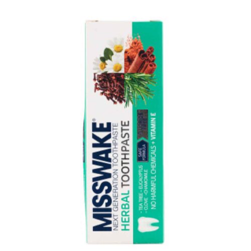 Misswake Herbal Toothpaste with Clove & Tea Tree Oil, Natural Herbal Oral Care – Pack of 6