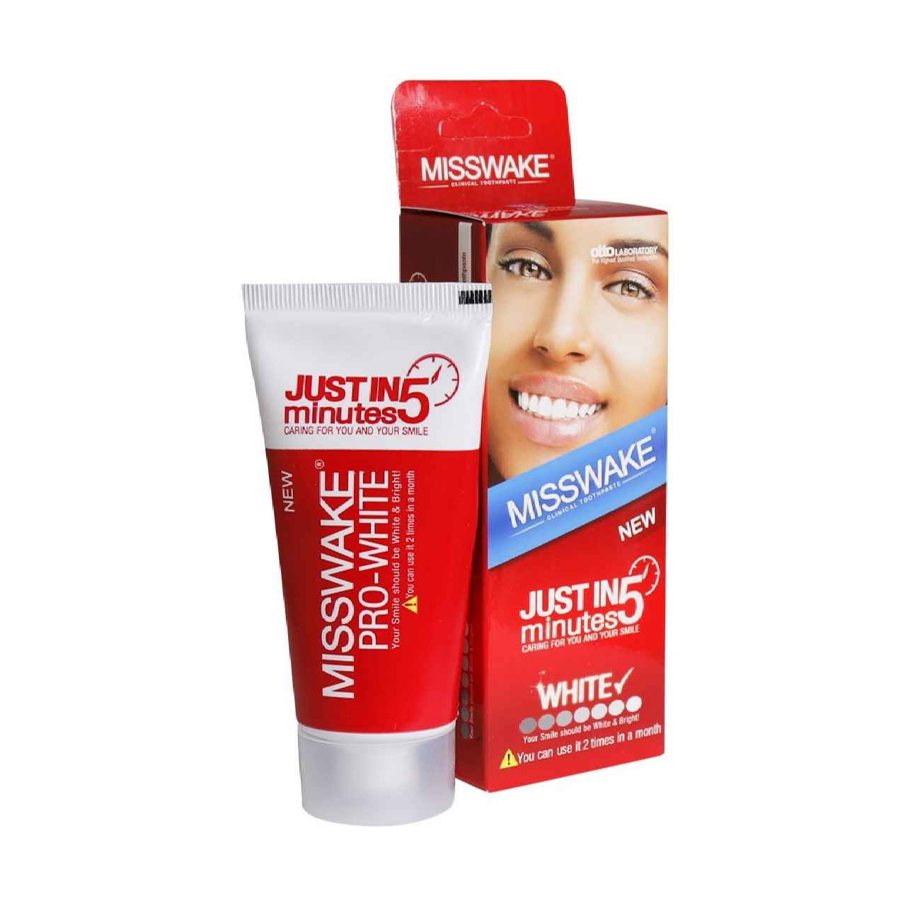 Misswake Just In 5 Minutes Whitening Toothpaste – 50 ml (x6)
