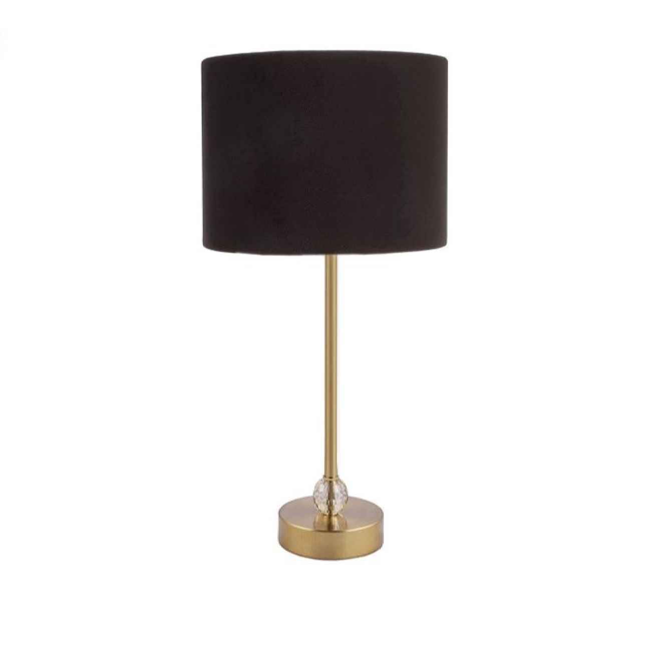 Minimalist Brown Columnar Table Lamp – Drum Shade Accent Light