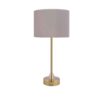 Minimalist Brown Columnar Table Lamp – Drum Shade Accent Light