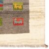 Genuine Handwoven Persian Kheshti Gabbeh Rug - Geometric Cream Wool