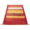 Original Handwoven Persian Striped Gabbeh Rug with Animal Motifs - Red Wool