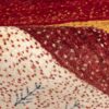Original Handwoven Persian Striped Gabbeh Rug with Animal Motifs - Red Wool