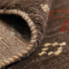 Original Handwoven Persian Kheshti Gabbeh Rug - Geometric Brown Wool