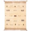 Authentic Handwoven Persian Tree of Life Gabbeh Rug - Cream Wool