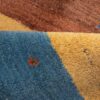 Genuine Handwoven Persian Striped Gabbeh Rug with Animal Motifs - Green Wool