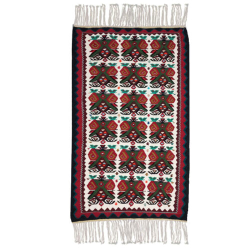 Red Geometric Kilim Rug - Handwoven Persian Acrylic Quality Product