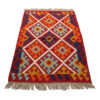 Red Qashqai Geometric Kilim Rug from Fars - Authentic Handwoven Persian Wool