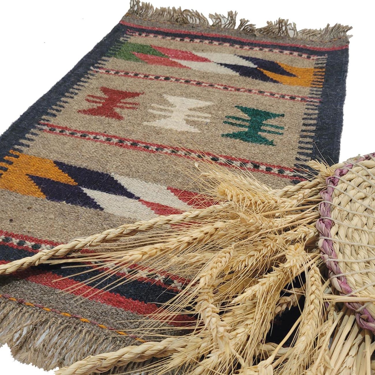 Shiraz Geometric Kilim Rug – Handwoven Authentic Persian Wool Design