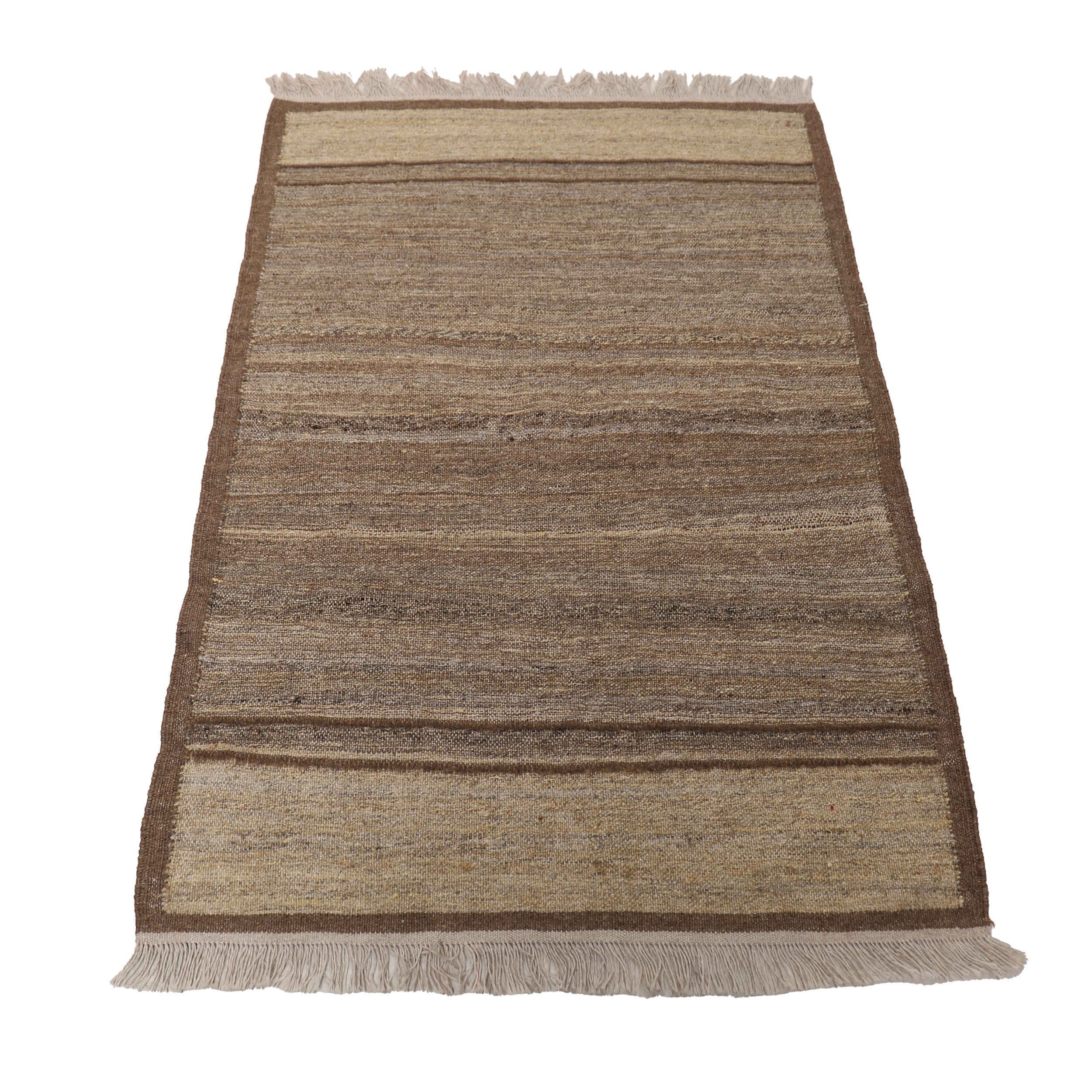 Cream Bordered Isfahan Kilim Rug – Handwoven Authentic Persian Wool