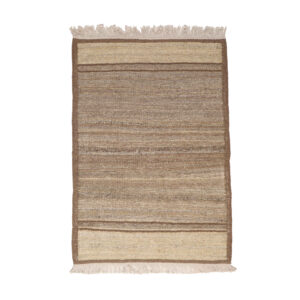 Cream Bordered Isfahan Kilim Rug – Handwoven Authentic Persian Wool