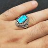 Persian Neyshabur Turquoise Silver Ring for Men Model Shokouh