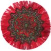 Persian Pateh Tablecloth in Kerman Embroidery Art Handcrafted Floral Red