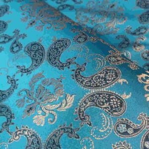 Persian Termeh Fabric – Classic Paisley Design – Turquoise