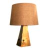 Rustic Pyramid-Shaped Wooden Table Lamp – Handcrafted Accent Light