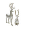 Set of 2 Decorative Deer Figurines - Sitting Standing Sculpture