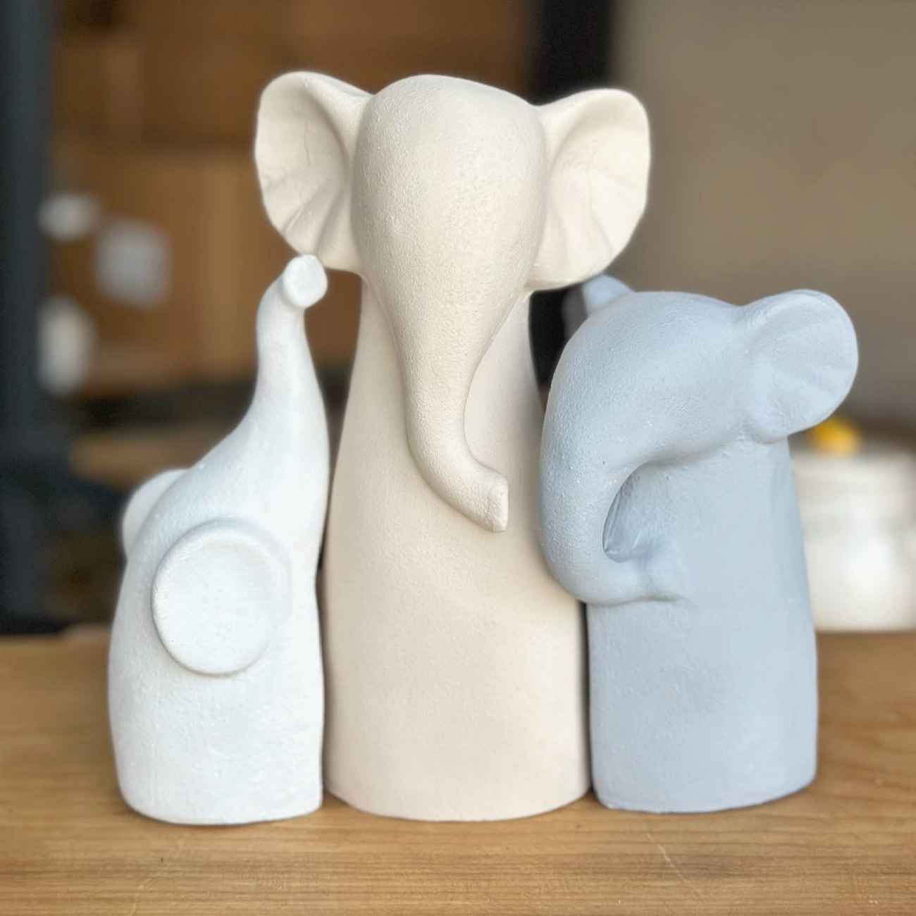 Set of 3 Decorative Elephant Family Figurines – For Your Living Space