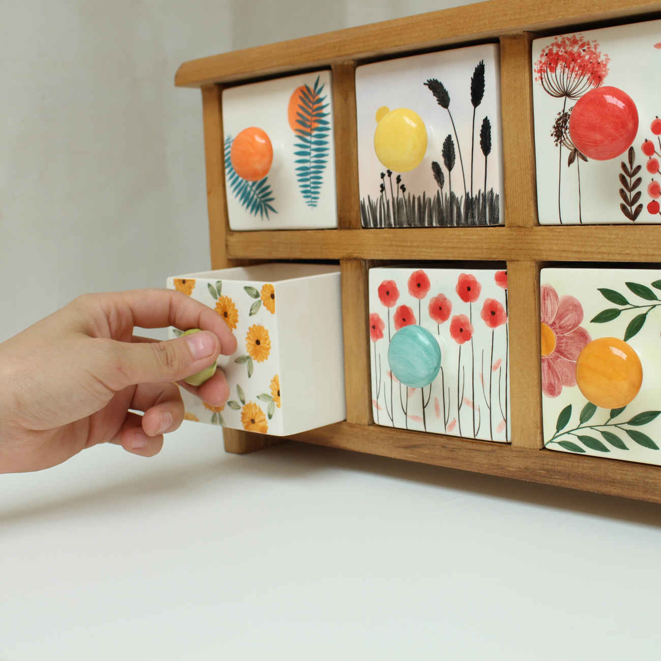 Drawer-Style Wooden Tea Organizer – Sleek Tea Storage Solution for Snacks & Chocolate