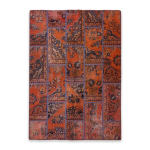 Vintage Persian Hand-Knotted Patchwork Carpet Maroon