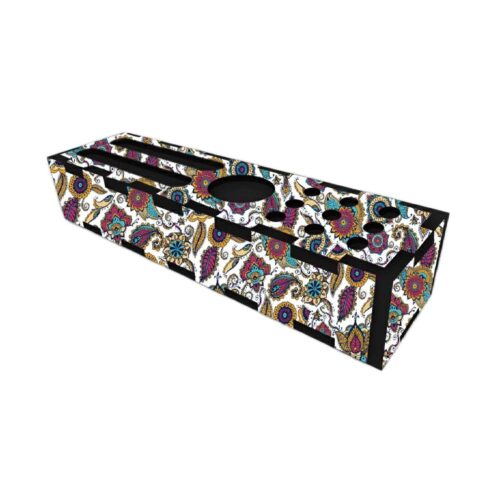 Grace in Pattern – Wooden Pen Holder with Traditional Paisley Design