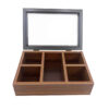 Compact Wooden Tea Storage Chest – Classic Detailing & Organized Sections
