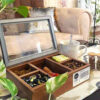 Compact Wooden Tea Storage Chest – Classic Detailing & Organized Sections