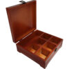 Functional Multi-Compartment Wooden Tea Box for Home Serving