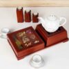 Wooden Tea Storage Chest with Integrated Warmer & Clear Viewing Lid