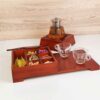 Wooden Tea Storage Chest with Integrated Warmer & Clear Viewing Lid