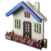 Wooden Wall Key Holder with Cottage Design & 4 Hooks