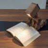 Wooden Desk Lamp Handcrafted and Adjustable Robolight Figurine