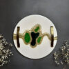 Set of 2 Artisan Resin Serving Trays - Modern Abstract White Tray