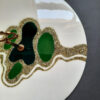 Set of 2 Artisan Resin Serving Trays - Modern Abstract White Tray
