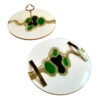 Set of 2 Artisan Resin Serving Trays - Modern Abstract White Tray