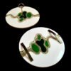 Set of 2 Artisan Resin Serving Trays - Modern Abstract White Tray