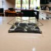 Artisan Resin Serving Tray - Modern Abstract Black Tray with Handles
