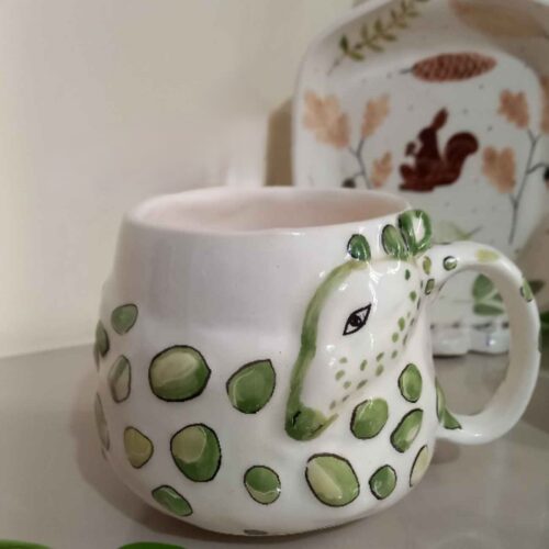 Artistic Handcrafted Ceramic Mug - Deer Design