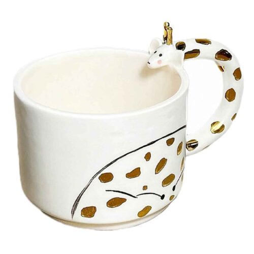 Artistic Handcrafted Ceramic Mug - Giraffe Design