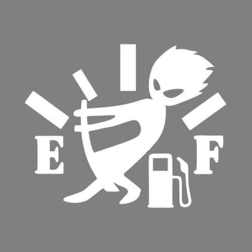 Fuel Gauge Vehicle Decal, Black and White, for Car Doors, Windows & Bumpers