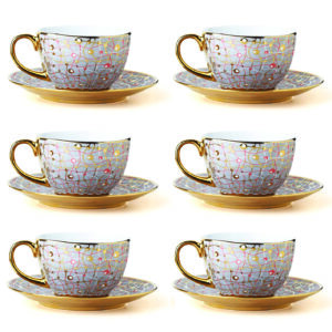 Artistic Classic Porcelain Tea Set with Golden Detailing – Sophisticated & Elegant Dining Experience