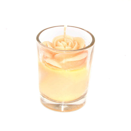 Rose Design Container Candle – Romantic Floral Paraffin Wax Candle for Home Decor & Gifting