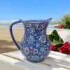 Decorative Copper Pitcher Handcrafted With Persian Minakari Enamelwork