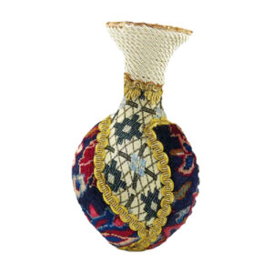 Decorative Pottery Vase, Handcrafted and Adorned with a Beautiful Persian Carpet-Inspired Pattern