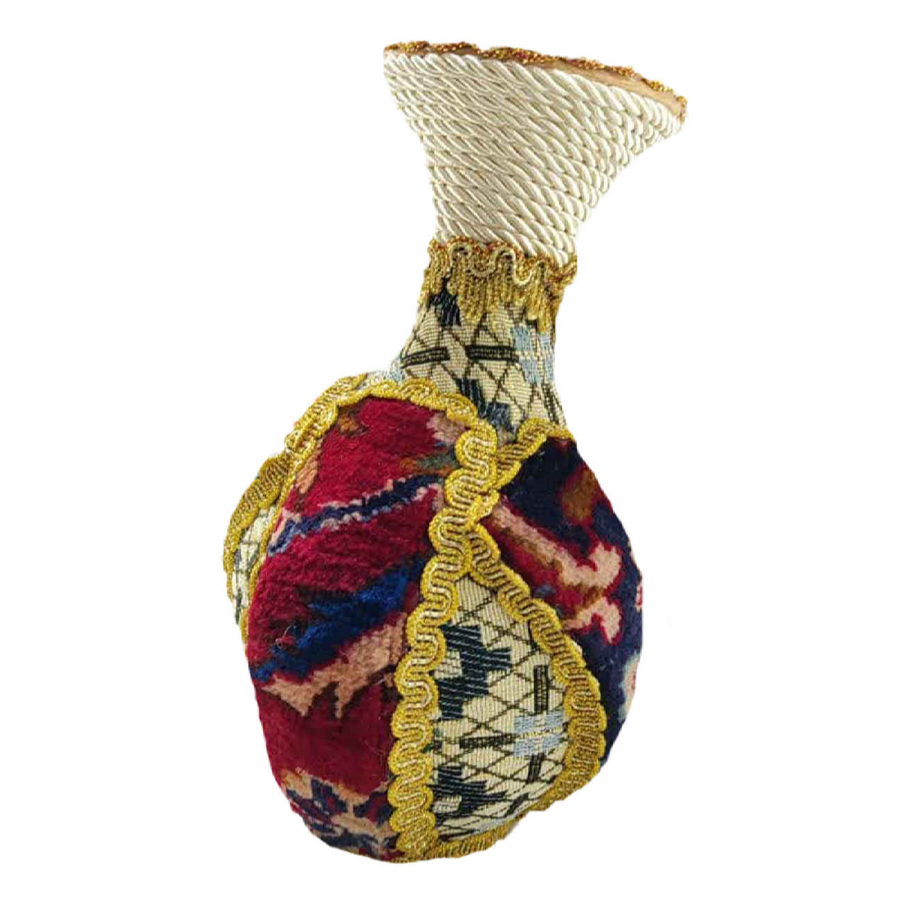 Decorative Pottery Vase, Handcrafted and Adorned with a Beautiful Persian Carpet-Inspired Pattern